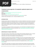 Treatment and Prognosis of Neoplastic Epidural Spinal Cord Compression - UpToDate