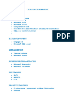 Listes Des Formations