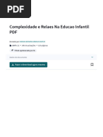 Complexidade e Relaçoes Na Educao Infantil PDF - PDF - Complexidade - Interdisciplinaridade