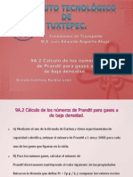 9A. 2 Cálculo Del Número de Prandtl para Los Gases de Baja Densidad.