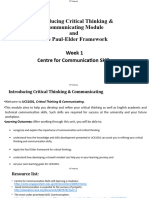 Week1a&1b-Introducing Critical Thinking - Communicating Module and The Paul-Elder Framework