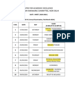 Class XI Final Date Sheet