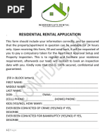 Residential Rental Application Form