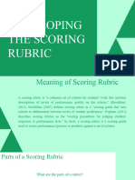 Chapter 5 Developing Scoring Rubrics