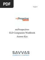 Myperspectives Eld Companion Workbook Answer Key: Grade 9