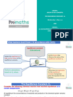 Lesson 2 &3 Chemical Equilibrium 18 and 21 MAY 2022