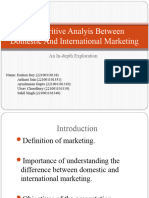 Comparitive Analyis Between Domestic and International Marketing