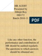 HR Audit Presented by Abhijit Roy 088172 Batch-2010-11