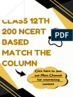 Class 12th Biology Match The Column Answer Key For Neet