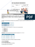 Lista de Exercícios - Química - 1 Série EM (I TRI)