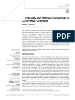 Newmeyer, F. Complexity and Relative Complexity in Generative Grammar