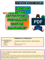 Proyecto Conocemos Los Alimentos Nutritivos y Preparamos Recetas Saludables