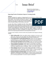 Issue Brief: Improving Teacher Evaluation To Improve Teaching Quality