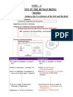 Unit - 2 - Harmony in The Human Being - Notes