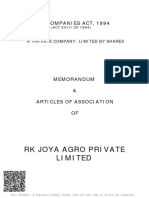 MOA of RK Joya Agro Ltd.