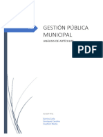 GESTIÓN MUNICIPAL - Analisis Articulos