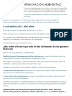 ¿Qué Es La Contaminación Ambiental