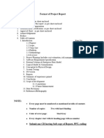 Format of Project Report Major Project