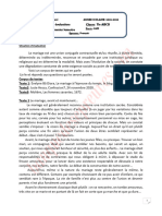 1er Devoir Du 1er Semestre Français Tle Abcd 2022-2023 Ceg2 Abomey-Calavi