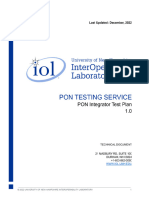 PON Integrator Test Plan