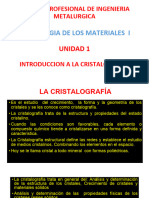 Unidad 1 Introduccion A La Cristalografía