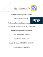 Análisis de Casos de Deterioro Ambiental o Social Por La Externalización de Costos en La Producción de Bienes y Servicios