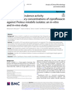 Potential Antivirulence Activity of Sub-Inhibitory Concentrations of Ciprofloxacin Against Proteus Mirabilis Isolates An In-Vitro and In-Vivo Study