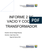 Informe 3 de Vacio y Coci en Transformador