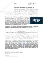 Autorización Tratamiento de Datos Personales - Estudiantes NAF