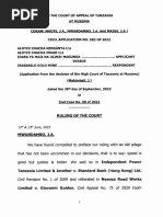 Aloyce Chacha Kenganya Ta Others Vs Irasanilo Gold Mine (Civil Application No852 of 2022) 2023 TZCA 17348 (13 June 2023)