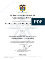 El Servicio Nacional de Aprendizaje SENA: Juan Camilo Arguelles Lopez