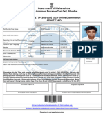 Government of Maharashtra State Common Entrance Test Cell, Mumbai. MHT-CET (PCB Group) 2024 Online Examination Admit Card