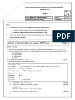 Sujet - : Dossier I: Administration Du Système GNU/Linux 17 Pts