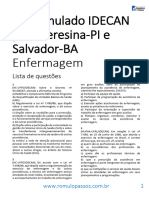 13º Simulado IDECAN para Teresina e Salvador (Enfermagem)