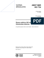 NBR ISO 724 Rosca Métrica Iso de Uso Geral Dimensões Básicas