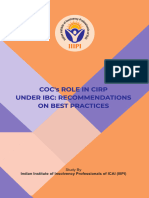 COCs ROLE IN CIRP UNDER IBC RECOMMENDATIONS ON BEST PRACTICES