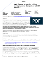 SAP Simple Finance, On-Premise Edition: Transaction Codes and Programs - Comparison To EHP7 and EHP8 For SAP ERP 6.0