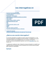 Las Oraciones Interrogativas en Español