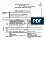 Education International School Weekly Plan