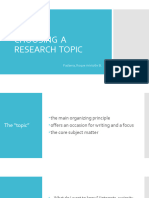 Padama Roque Aristotle B Report CHOOSING A RESEARCH TOPIC AND TITLE