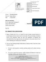 Letter of Clarification - Corporate