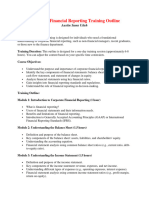 001 - Corporate Financial Reporting Training Outline