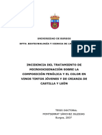 Incidencia Del Tratamiento de Microoxigenación Sobre La Composición Fenólica y El Color en Vinos Tintos Jóvenes y de Crianza de Castilla y León