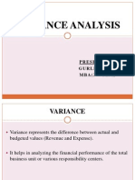 Variance Analysis: Presented By: Gurleen Kaur MBA (3 Sem)