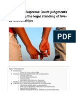 Landmark Supreme Court Judgments Concerning The Legal Standing of Live-In Relationships