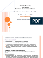 Lecture 1. Introduction To Econometrics