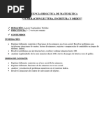 Secuencia Matemática-Lectura, Escritura y Orden de Los Números