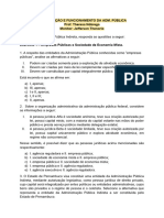 Caderno de Questões Administração Pública Indireta - Estatais