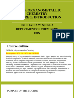 LECTURE 1 Introduction To Organometallic Chemistry