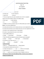 Amity International School Noida Class: VI Air Around Us Science Worksheet